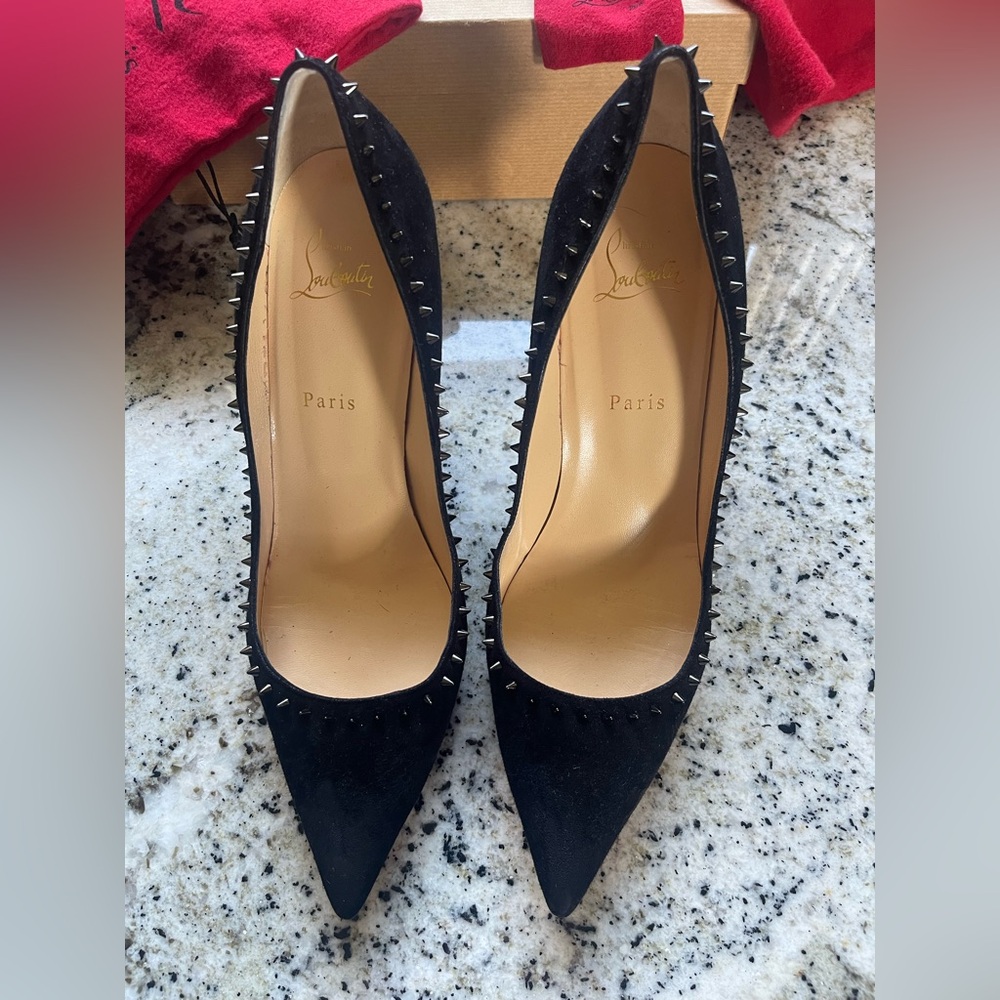 Christian Louboutin Women's Black Spike Studded Heels / Size: 40.5/ 9.5 in US - Picture 3 of 14